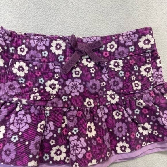 Carter’s Purple Floral Corduroy Ruffle Skirt Baby Size 12 Months - Picture 2 of 8